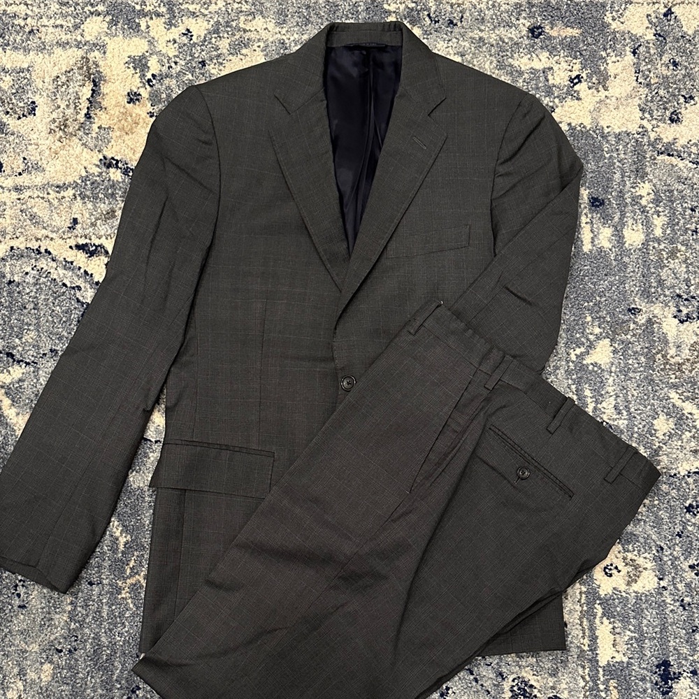Brooks Brothers Charcoal Glen Plaid Suit
